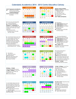 Calendario Academico 2014 - 2015 Centro Educativo Calvary