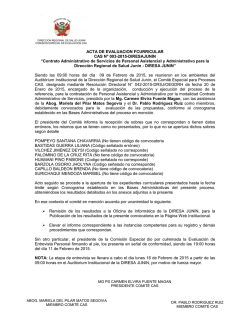 ACTA DE EVALUACION FCURRICULAR CAS N&deg; 003