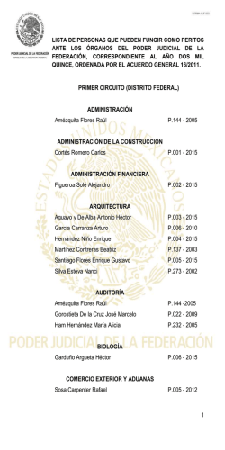 1 LISTA DE PERSONAS QUE PUEDEN FUNGIR COMO PERITOS