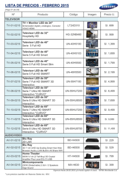 LISTA DE PRECIOS - FEBRERO 2015