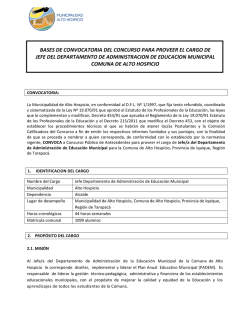 bases de convocatoria del concurso para proveer el cargo de jefe
