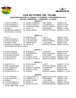 programacion para el sabado 14 y domingo 15 de febrero de 2015