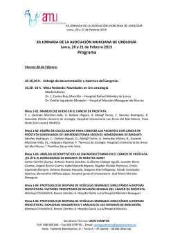 Descarga del programa definitivo - Asociaci&oacute;n Murciana de Urolog&iacute;a