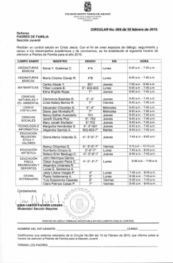 CR 004. - Horario de atención Sección Juvenil.