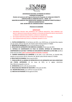 Proceso de Admisión 2016-01 - UNAM - SCT