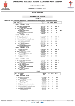 CAMPIONATO DE GALICIA XUVENIL E JUNIOR EN PISTA