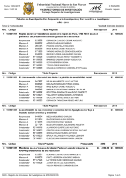 Facultad de Ciencias Sociales - Vicerrectorado de Investigación