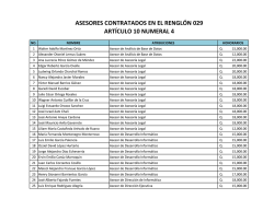 ASESORES CONTRATADOS EN EL RENGLÓN 029