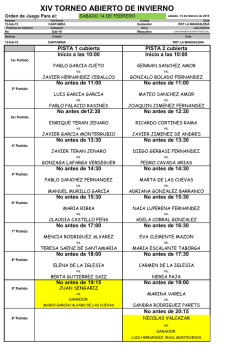 Sábado 14 de Febrero - Federación Cántabra de Tenis
