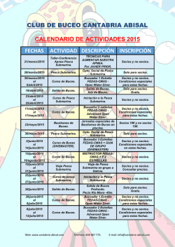 club de buceo cantabria abisal calendario de actividades 2015