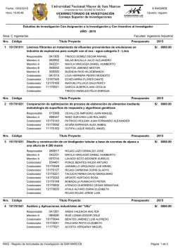 Facultad de Ingenier&iacute;a Industrial - Vicerrectorado de Investigaci&oacute;n