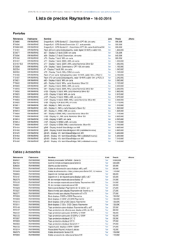Lista de precios Raymarine - 15-02-2015