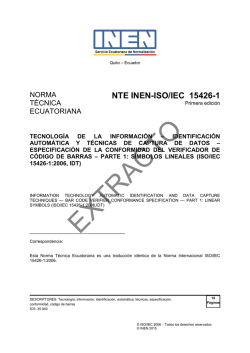 NTE INEN-ISO/IEC 15426-1 - Instituto Ecuatoriano de Normalización