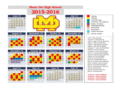2015-2016 School Calendar Proposal