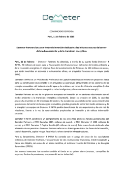 Leer comunicado de prensa - Demeter