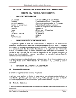 PROGRAMA admin de operaciones I 2015 - UMSA