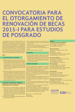 Convocatoria para el otorgamiento de renovación de becas 2015