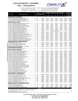 Lista de precios Mostrador