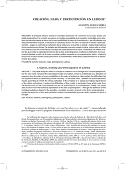 creación, nada y participación en leibniz1