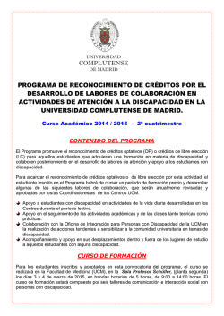 Programa curso marzo 2015 - Universidad Complutense de Madrid
