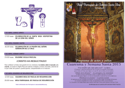 Cuaresma y Semana Santa 2015 - Real Parroquia de Sra. Santa Ana