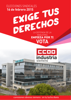 16 de febrero 2015 - Elecciones Sindicales en Industria
