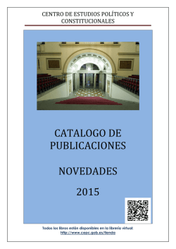 Novedades 2015 - Centro de Estudios Políticos y Constitucionales