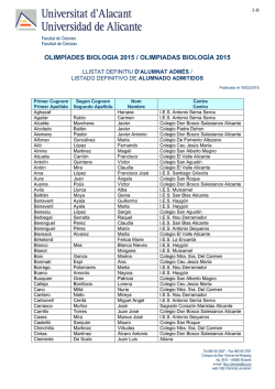 Listado definitivo de admitidos y excluidos