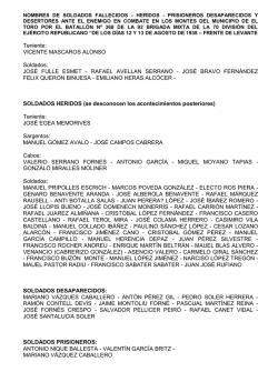 nombres de soldados fallecidos - heridos
