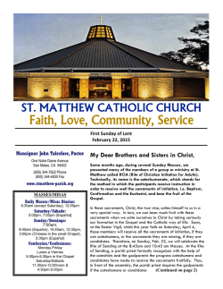 Faith, Love, Community, Service - St. Matthew Catholic Church of