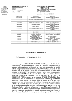 Sentencia &iacute;ntegra concurso acreedores GFB