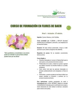Cursos de Flores de Bach 2015.