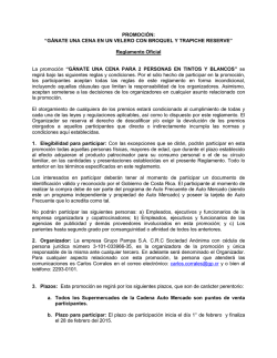 PROMOCIÓN: “GÁNATE UNA CENA EN UN