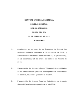 Orden del d&iacute;a - Instituto Nacional Electoral