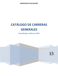 catálogo de carreras generales - Ministerio de Educación
