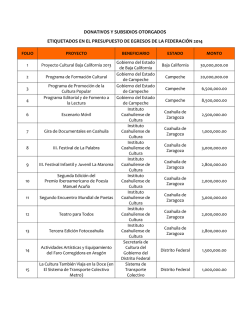 Otorgamiento de donativos 2014 - Consejo Nacional para la Cultura