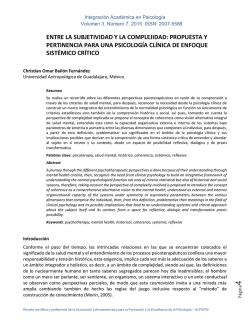 01 Subjetividad complejidad - CO Bailon