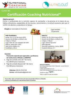 Certificación Coaching Nutricional*