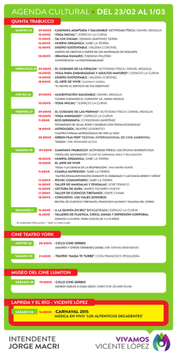 Agenda Cultural - 23 AL 1 DE FEBREROmarzo