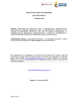 proyecto de pliego de condiciones licitación pública lp-men