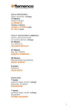GALA INAUGURAL teatro cervantes. málaga 17 febrero PASO A