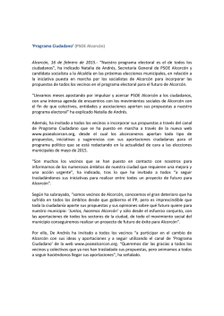 `Programa Ciudadano` (PSOE Alcorcón) Alcorcón
