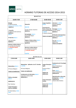 HORARIO TUTORIAS DE ACCESO 2014-2015