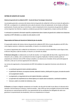 Sistema de garantía de calidad de ENTI