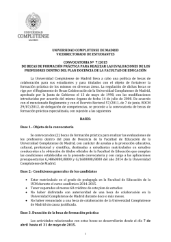 Convocatoria. - Universidad Complutense de Madrid