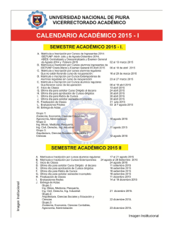 CALENDARIO ACADÉMICO 2015 - l - Universidad Nacional de Piura