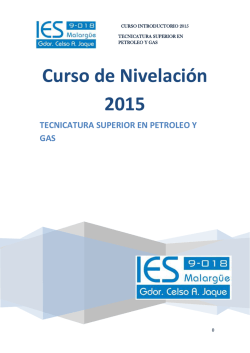 Cuadernillo Tecnicatura Superior en Petróleo y Gas - IES N°9-018