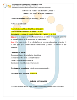 Trabajo Colaborativo Unidad 1 Nombre del Curso: Análisis