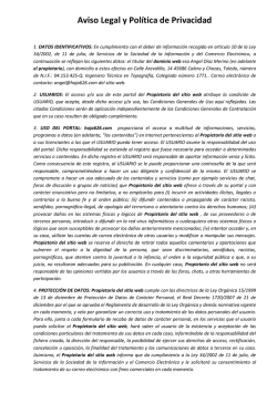 Aviso Legal y Política de Privacidad