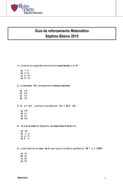 Guía de reforzamiento Matemática Séptimo Básico 2015